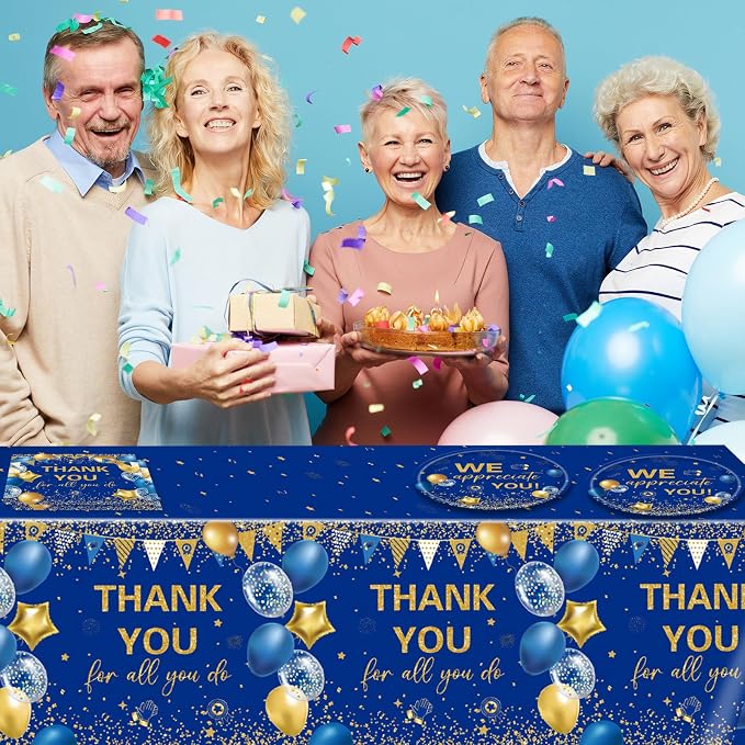 41Pcs Blue Gold Thank You Decorations Thank You - Image 6