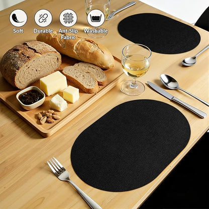 Placemats Set of 8, 11.8 x 17 Inch, Waterproof Wipeable Reversible PU Placemat - Image 6
