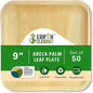 100% Compostable Palm Leaf Plates 9 Inch Square (50 Pack) | Disposable Biodegradable Plates Like Bamboo & Wooden | Microwave & Oven Safe | Eco-Friendly
