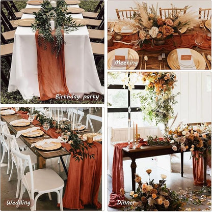 12 Pack 13Ft Cheesecloth Table Runner 35x157 Inch Boho Gauze Table Runner - Image 6