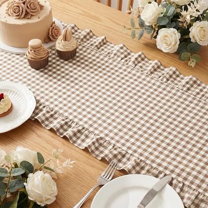 Eternal Beauty 14x120 Gingham Ruffle Table Runner - Image 9