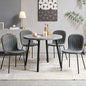 Round Dining Table Set for 4 with PU Leather Chairs - Modern Kitchen Table and Chairs Set for Small Spaces - Dark Grey
