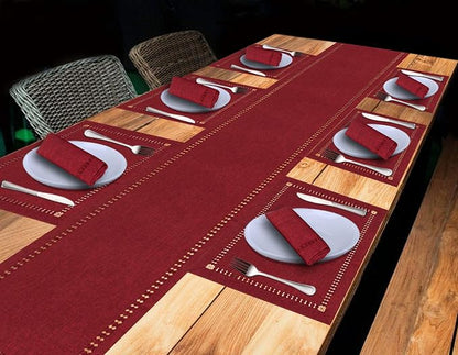 Grelucgo Large Handmade Hemstitched Polyester Rectangle Table Runners, - Image 3