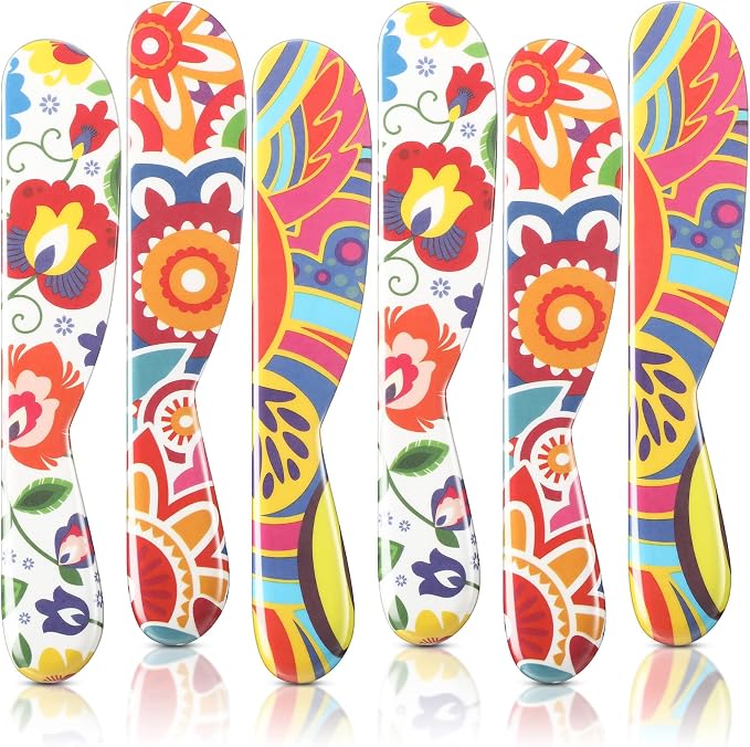 Eaasty 6 Pieces Butter Spreader 6 Inch Plastic Butter Knife Colorful Cheese by Eaasty