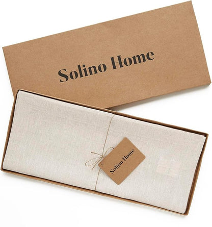 Solino Home 100% Pure Linen Table Runner Natural Long, Athena 14 x 90 in | - Image 5
