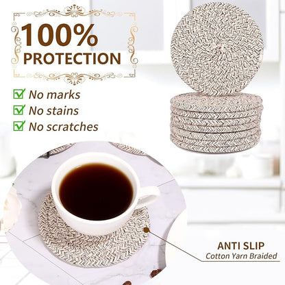 8 Pack Drink Coasters with Holder, Absorbent Coasters - Image 5