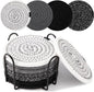 OIAHOMY 8 Pcs Coasters with Holder by MasterofSpaceOptimization