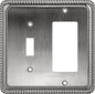 Henne Bery Rope Edge Decorative Wall Plate Switch Plate Outlet Cover (Toggle/Decorator, Heirloom Silver)