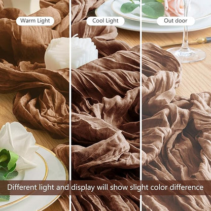 Cheesecloth Table Runner Brown 10FT Boho Gauze Runner, 6 Pack | 120 Inch Cheese - Image 8