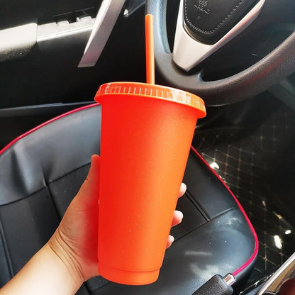 Suertestarry Tumbler with Straw and Lid, Water Bottle Iced Coffee Travel Mug Cup - Image 3
