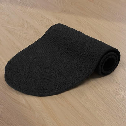 Encasa XO Table Runner, Handmade Ribbed Cotton 12"x36" | Black, Heat & Scratch - Image 6