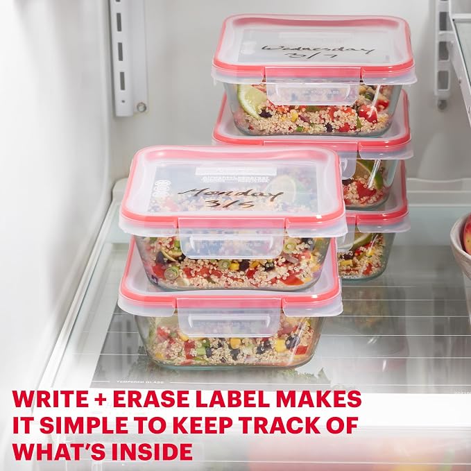 Pyrex Freshlock Glass Food Storage Containers Set | Meal prep containers - Image 4