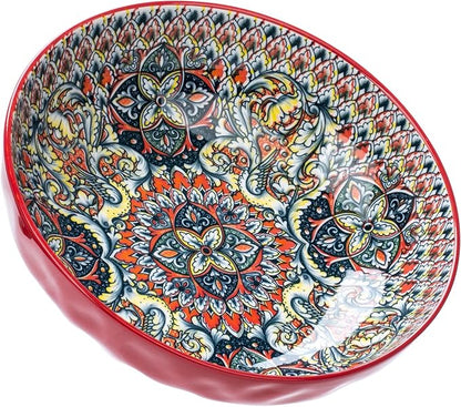 Large Serving Bowls, 75 Oz Fruit Salad Bowls, Bohemian Style Large Porcelain by Ronanemon