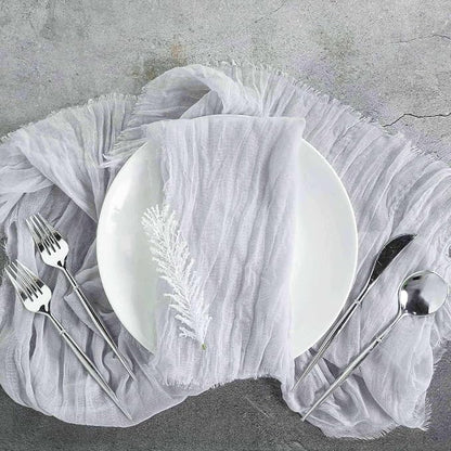 Efavormart 5 Pack 24"x19" Silver Gray Matte Gauze Cheesecloth Napkins, Soft - Image 2