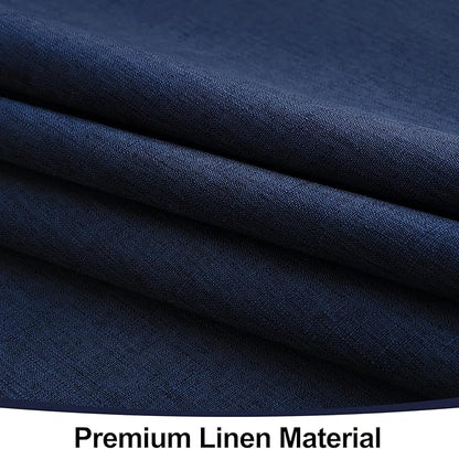 Smiry Rectangle Table Cloth Linen Textured, Waterproof Spillproof Anti-Wrinkle Burlap Tablecloth, Washable Decorative Fabric Table Cover for Dining, Party, Banquet, 60 x 102 Inch, Navy