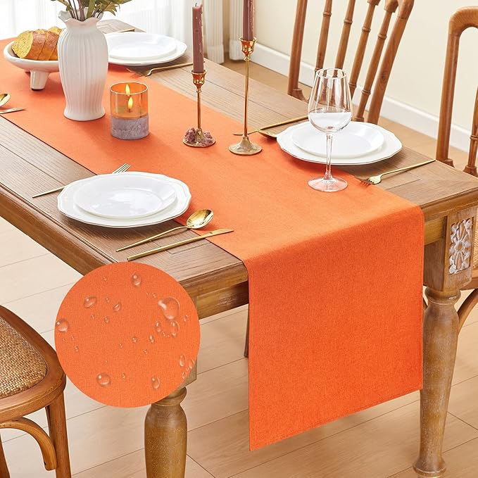 YATOJUZI Orange Table Runner Seasonal Autumn Kitchen Dining Coffee Table by YATOJUZI