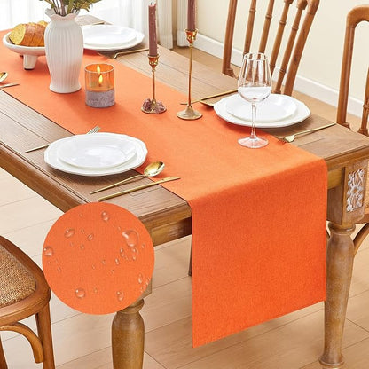 YATOJUZI Orange Table Runner Seasonal Autumn Kitchen Dining Coffee Table by YATOJUZI