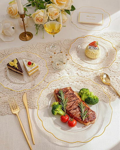 bUCLA 180PCS Clear Plastic Plates - Image 3
