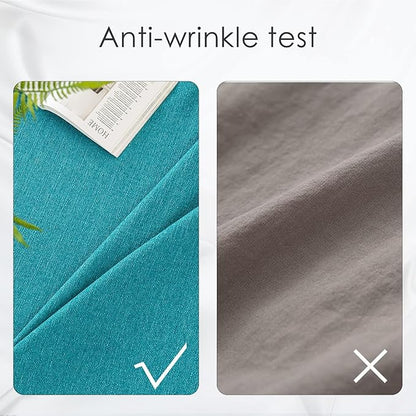 BALCONY & FALCON Square Tablecloth Washable Wrinkle Resistant and Water Proof Table Cloth Decorative Linen Fabric Tablecloths for Dining Party Kitchen Wedding Outdoor Use (Lake Blue, 47x47)