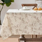 jinchan Taupe Farmhouse Floral Linen Rectangle Table Cloth 52 x 70 Inch | by JINCHAN