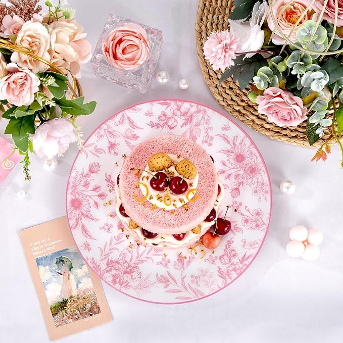 60PCS Pink Plastic Plates - Image 7