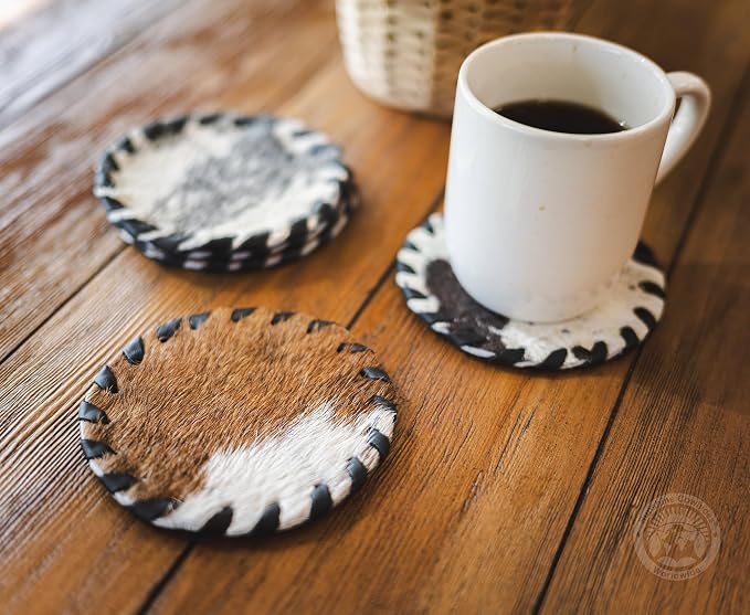 Natural Cowhide Coaster by LuxuryCowhides