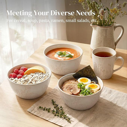 DOWAN 32 OZ Soup Bowls – Ceramic Bowls Set of 4, Large Soup Bowls - Image 3