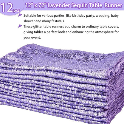 12 Packs Sequin Table Runner Glitter Dining Table Runner - Image 2