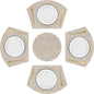 SHACOS Large Size Wedge Shape Placemats with Centerpiece Round Mat Set of 5 Round Table Place Mats Washable Dining Table Placemats Reversible, Beige