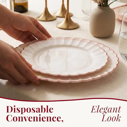 HEAVYWEIGHT Ivory Rose Gold Scalloped Plates - Image 2