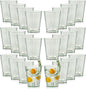 24 PCS Plastic Ribbed Drinking Glasses Green 10oz Vintage Ripple Stemless Wine by SHIQIKEJIPTY