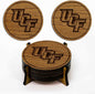 LazerEdge Central Florida Knights Wooden Coaster Set - Cherry Wood - Officially Licensed Product - 4-Pack