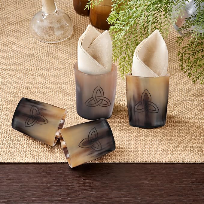Handicrafts Home Viking Horn Shot Glasses Set of 4, Handmade Natural Ox Horn - Image 4
