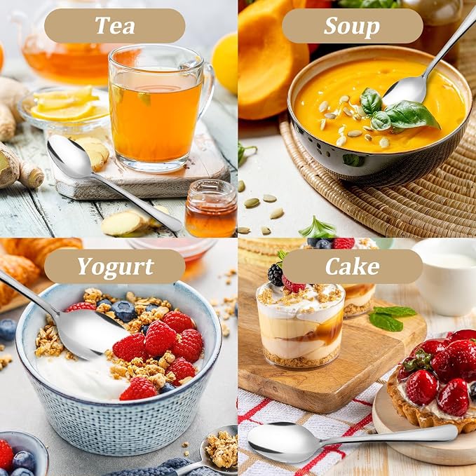 Windsor 96-Piece Set Stainless Steel Teaspoons, Tea Spoons | 5.9-Inch Food - Image 9