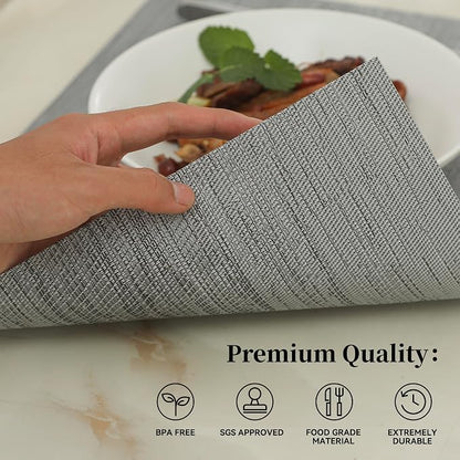Leetaltree Grey Placemats, Heat Resistant Non-Slip Place mats - Image 2
