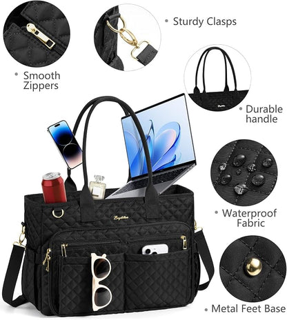 Bagstellar Teacher Tote Bag for Women, 15.6" Laptop Work Tote Computer Bag | - Image 7