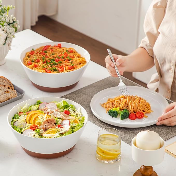 MALACASA Serving Bowls, 105oz Large Salad Bowls - Image 7