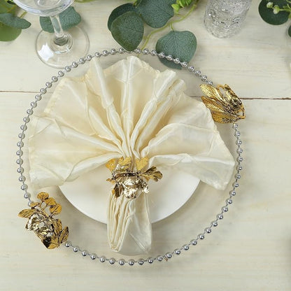 Efavormart 8 Pack Glossy Gold Metal Herb Napkin Rings - Image 8
