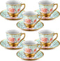 6 Pcs 3 oz Mini Vintage Floral Tea Cups and Saucers Set, Christmas Halloween by Unknown