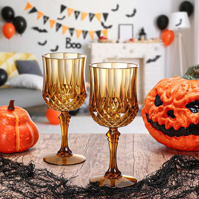 XUWAIDSGN 7oz Plastic Vintage Wine Glasses Drinking Glasses Unbreakable Wedding - Image 5