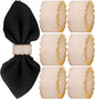 CLEENTABLE Rustic Epoxy Resin Napkin Rings Set of 6 - Napkin Holders for Parties, Dining, Family Gatherings, Weddings, Holidays, Décor, Gifting Durable Tabletop Decor (Ivory)