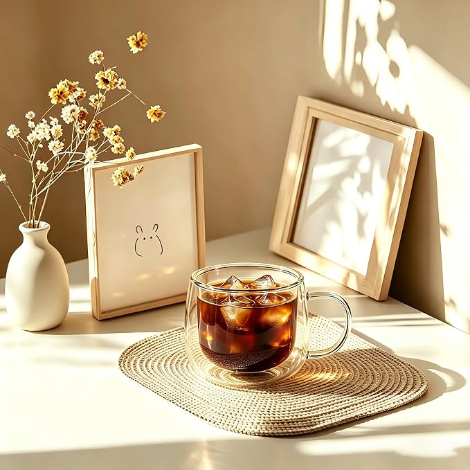 CNGLASS 8.5oz Double Walled Glass Coffee Mugs - Image 3