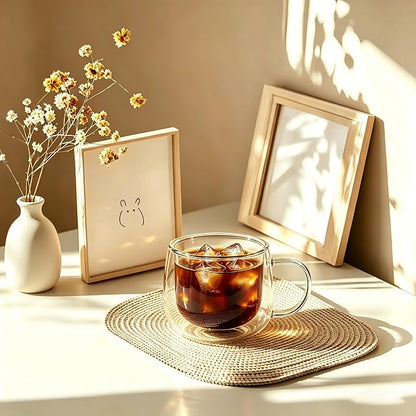 CNGLASS 8.5oz Double Walled Glass Coffee Mugs - Image 3