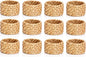 Rattan Napkin Rings Set of 12, Handwoven Natural Cane Napkin Ring Holders by ALPHALivingHOME