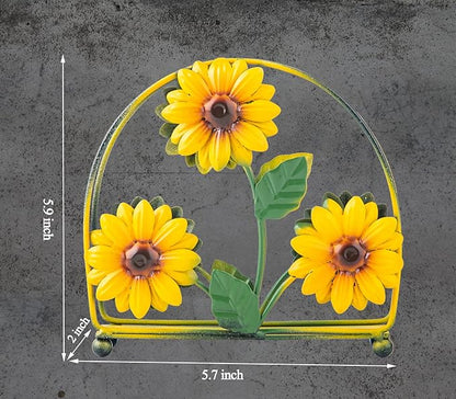 Napkin Holder For Table Sunflower Farmhouse Napkins Holder Cocktail Black Rustic Napkin-Holder For Kitchen