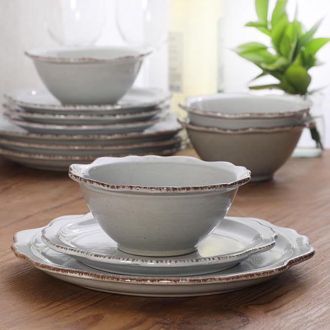 Gibson Elite Kennon Road Plates and Bowls Set, 12-Piece Dinnerware Set - Image 3