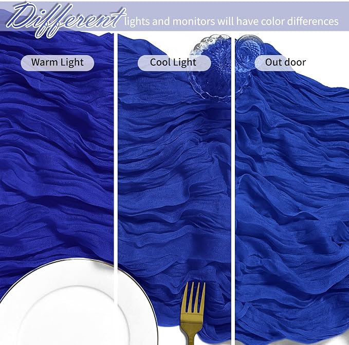 15 Pack Royal Blue Cheesecloth Table Runner 17 x 108 inch Cheese Cloth Table - Image 8