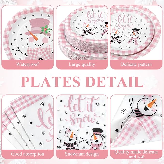 Funnymoom 250 Pcs Winter Snowman Party Decorations - Image 2