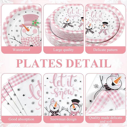 Funnymoom 250 Pcs Winter Snowman Party Decorations - Image 2
