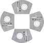SHACOS Wedge Placemats Set of 4 Small Round Table Placemats Woven Vinyl Place Mats Non Slip Round Table Mats Wipe Clean, Gray White